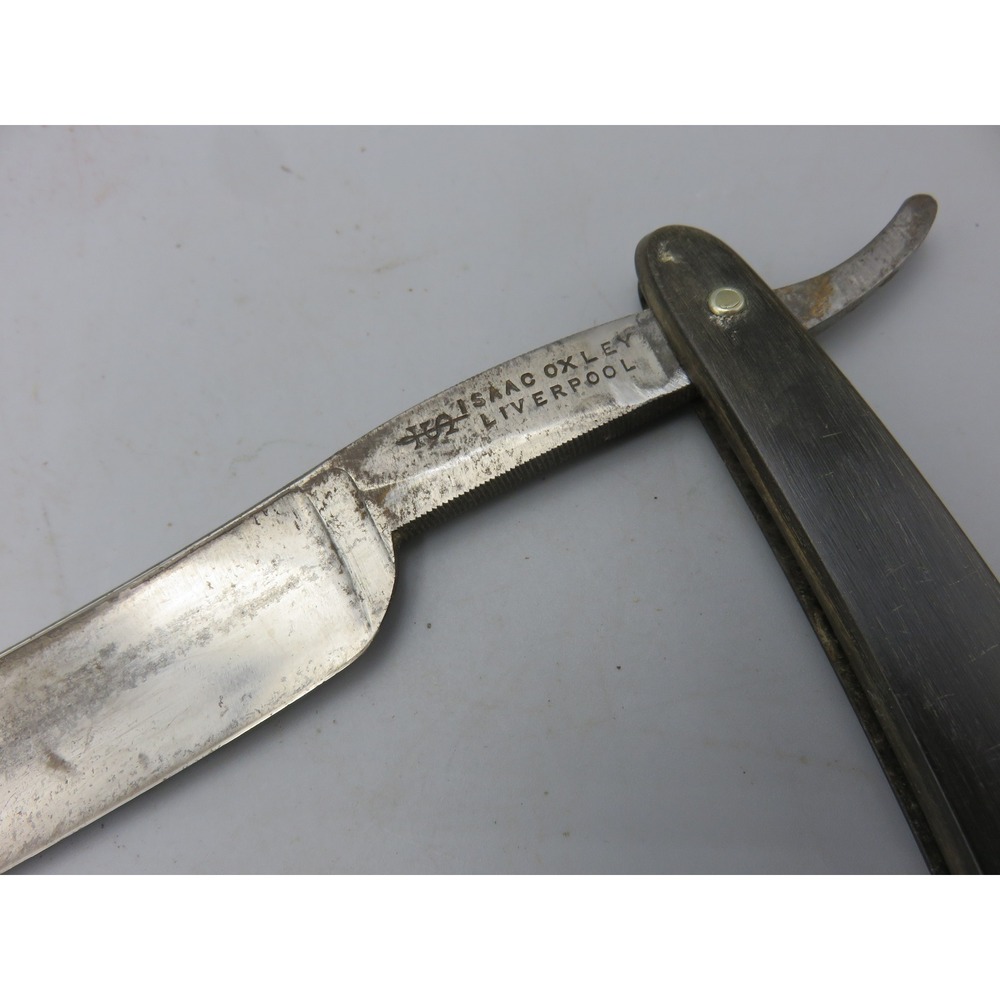 Vintage Isaac Oxley Liverpool Straight Razor Antique Folding Barber Shaving Tool